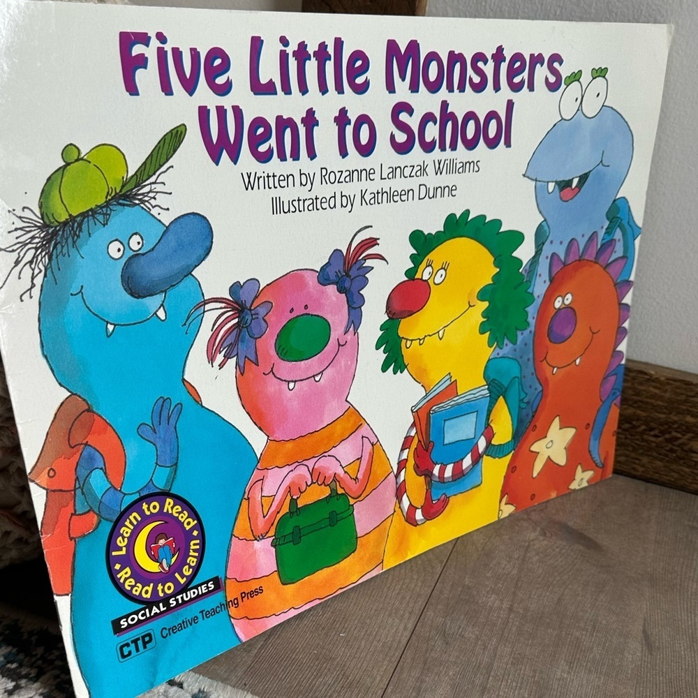 Vintage Large Children’s Book Five Little Monsters Went to School